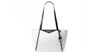 Michael Kors Whitney Top Zip Tote Bag Small White/Navy