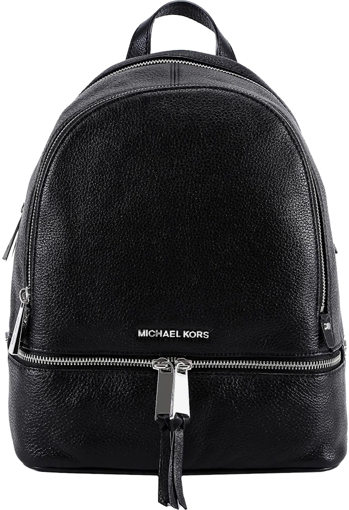 Michael Kors Women's Leather Backpack Black in Leather with Silver-tone - US