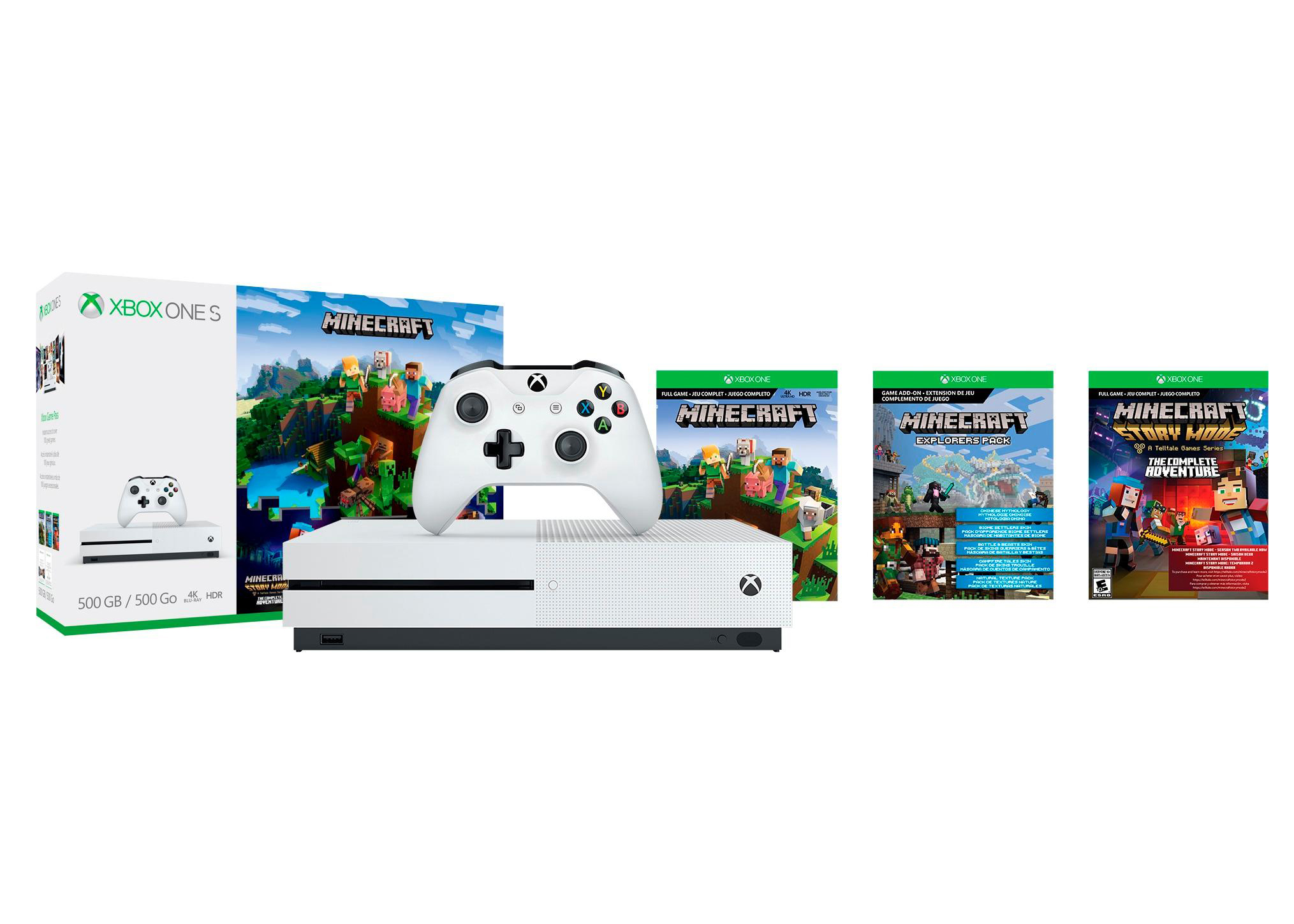Microsoft Xbox One S 500GB Minecraft Bundle Console (ZQ9-00288