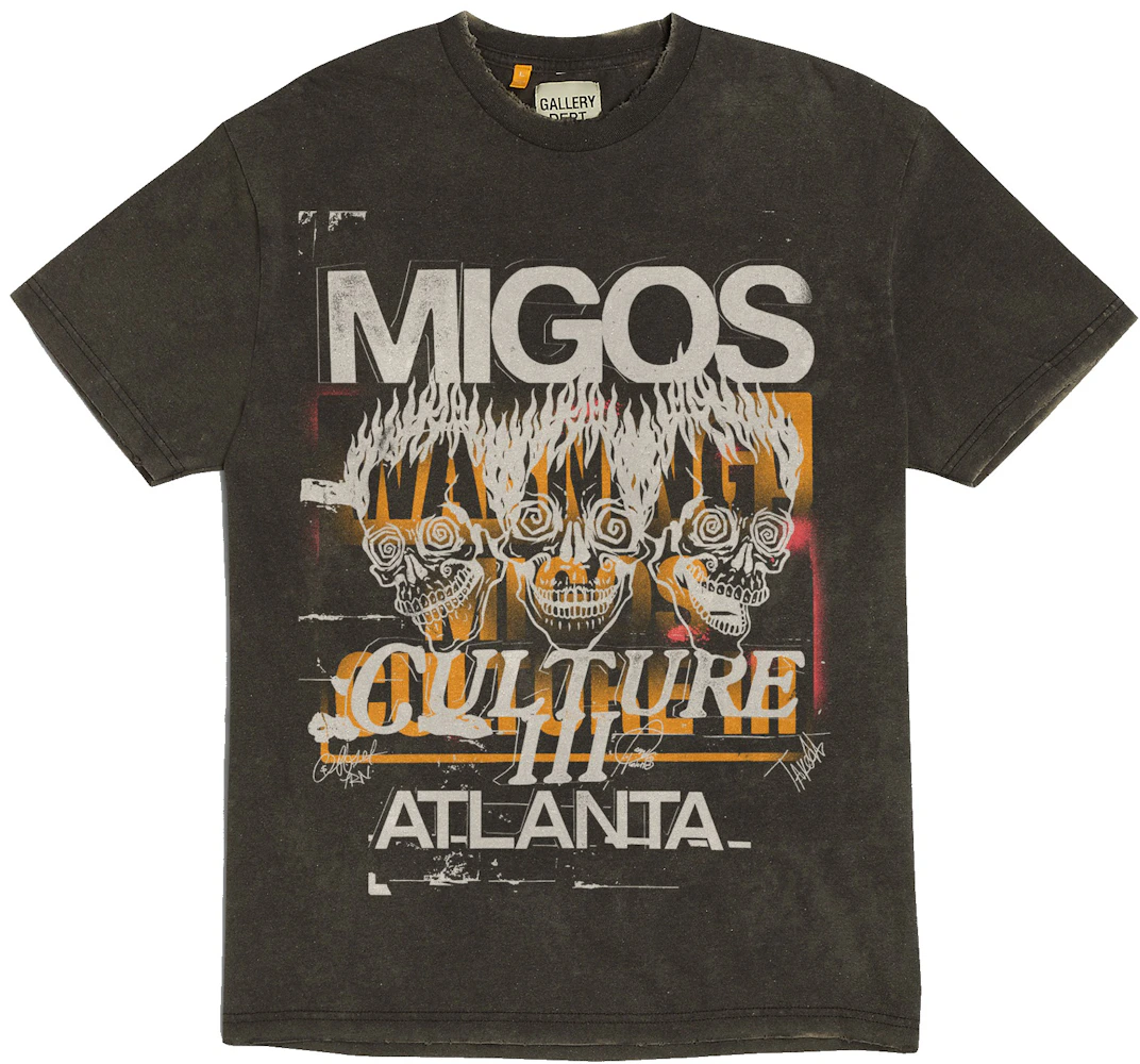 Migos x Gallery Dept. For Culture III Three Skulls T-shirt Washed Black ...