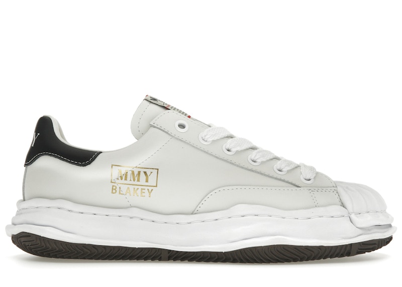 Pre-owned Miharayasuhiro Men's Maison Mihara Yasuhiro Blakey Og Sole Leather Low Sneakers In White/black In Multi