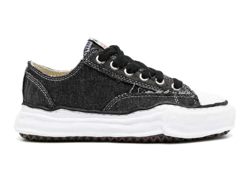Pre-owned Miharayasuhiro Men's Maison Mihara Yasuhiro Peterson Og Sole Denim Low Sneakers In Black/white In Multi