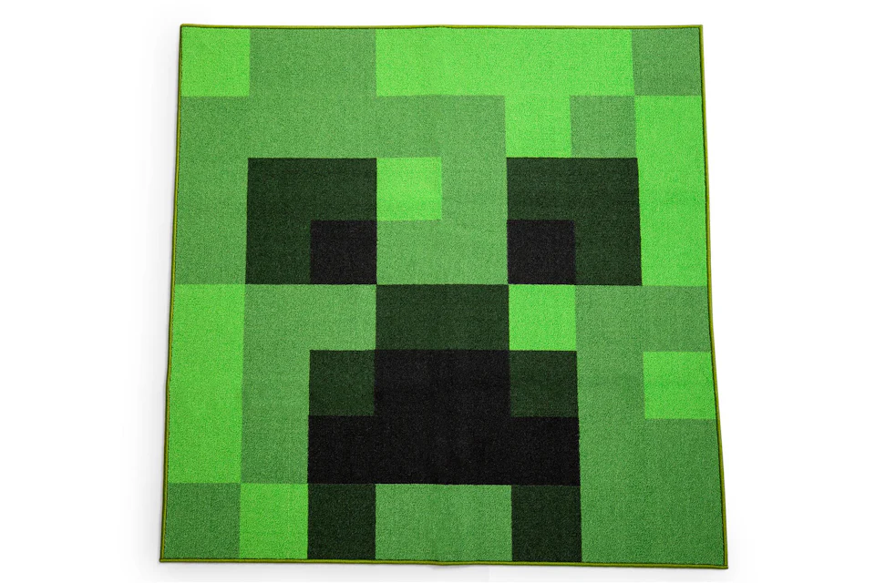 Minecraft Green Creeper Square Area Rug - GB