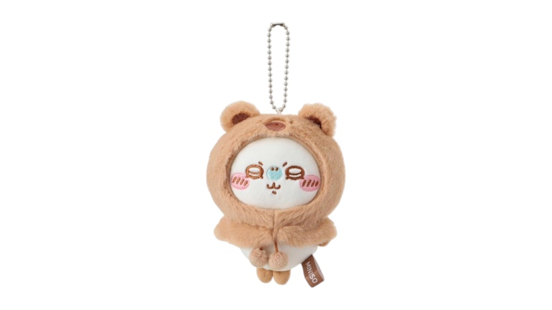 Miniso Chiikawa Fluffy Bear Hood Mascot Series Momonga Plush Keychain