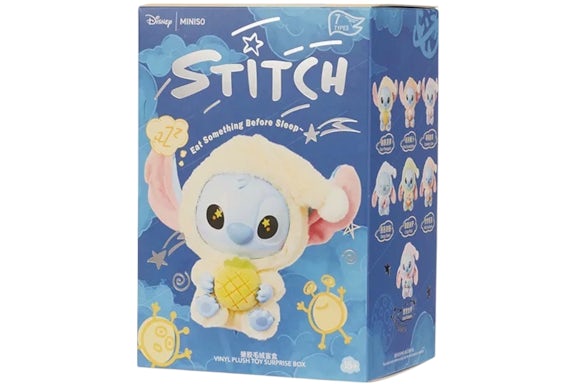 Miniso Top Toy Disney Stitch Eating Something Before Something Before Sleep Keychain aus Plüsch, einzelne Blindbox