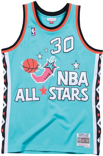 1996 NBA All-Star Game Scottie Pippen #30 Mitchell & Ness Teal Authentic  Jersey
