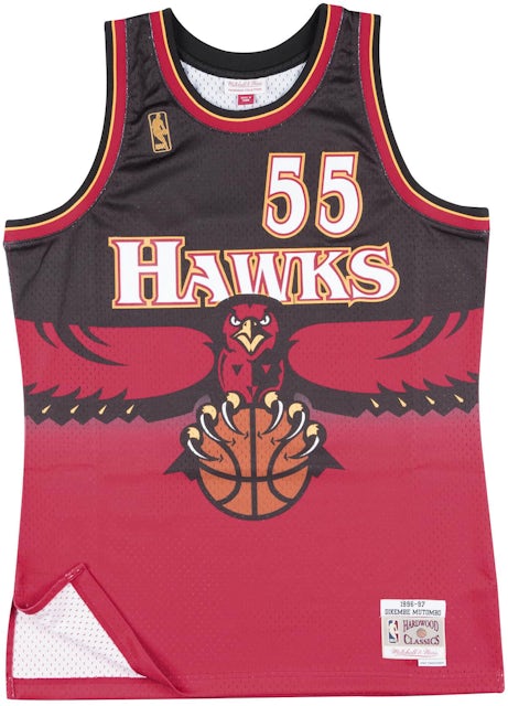 Atlanta Hawks Dikembe Mutombo 1996 Hardwood Classics Road Swingman Jersey  By Mitchell & Ness - Scarlett - Mens