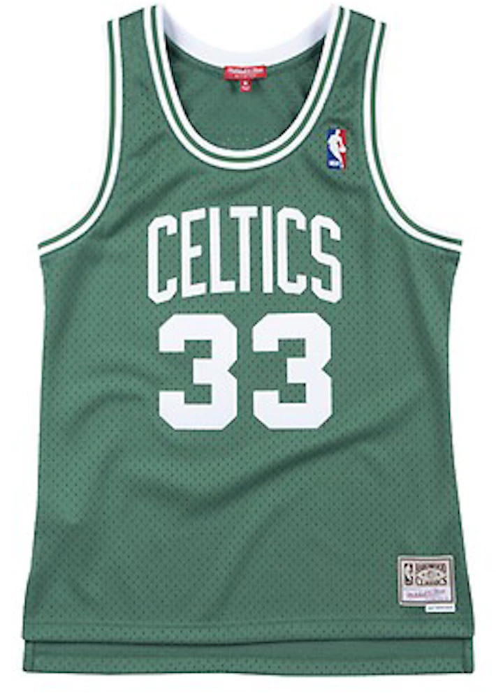 Men's Mitchell & Ness Larry Bird Kelly Green Boston Celtics 1985/86 Galaxy  Swingman Jersey