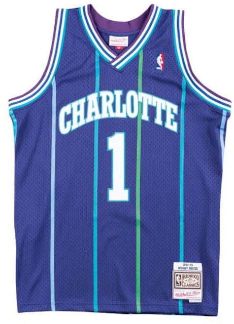 Charlotte Hornets Muggsy Bogues 1994-95 Mitchell & Ness Purple