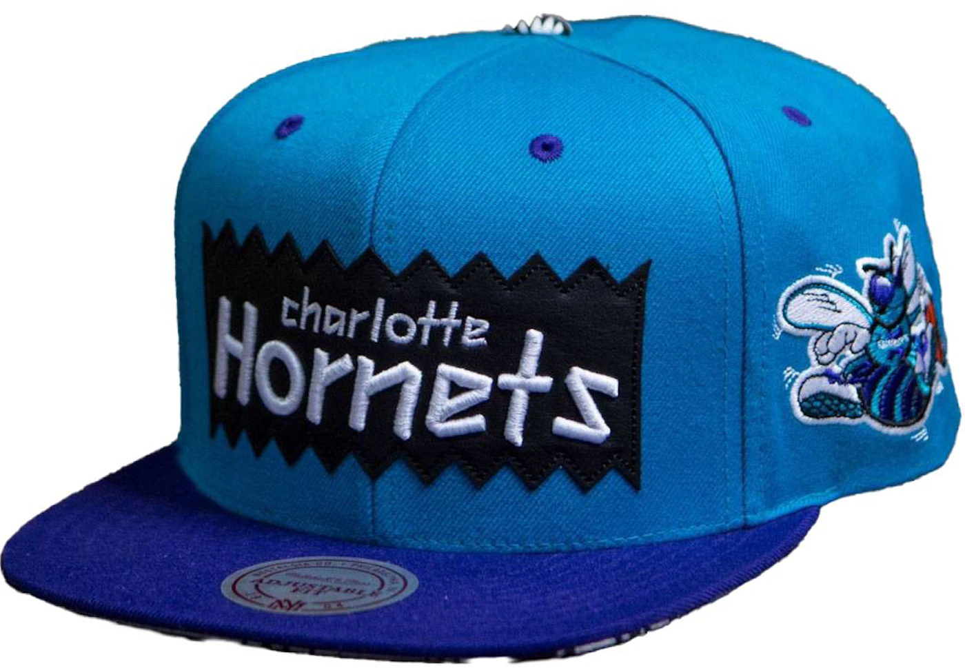 Men's Mitchell & Ness Purple Charlotte Hornets Paint By Numbers Snapback Hat
