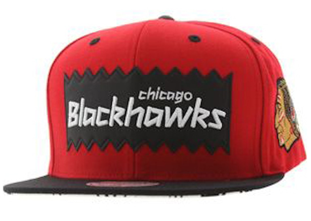 Pre-owned Mitchell & Ness Chicago Blackhawks Sta3 Wool Snapback Cap Red/black