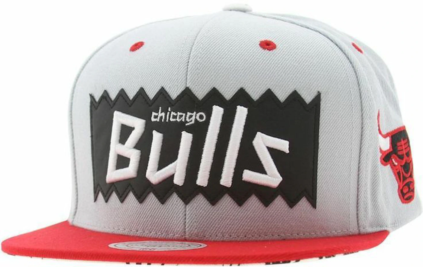 Mitchell & Ness Chicago Bulls STA3 Wool Snapback Cap Silver/Red