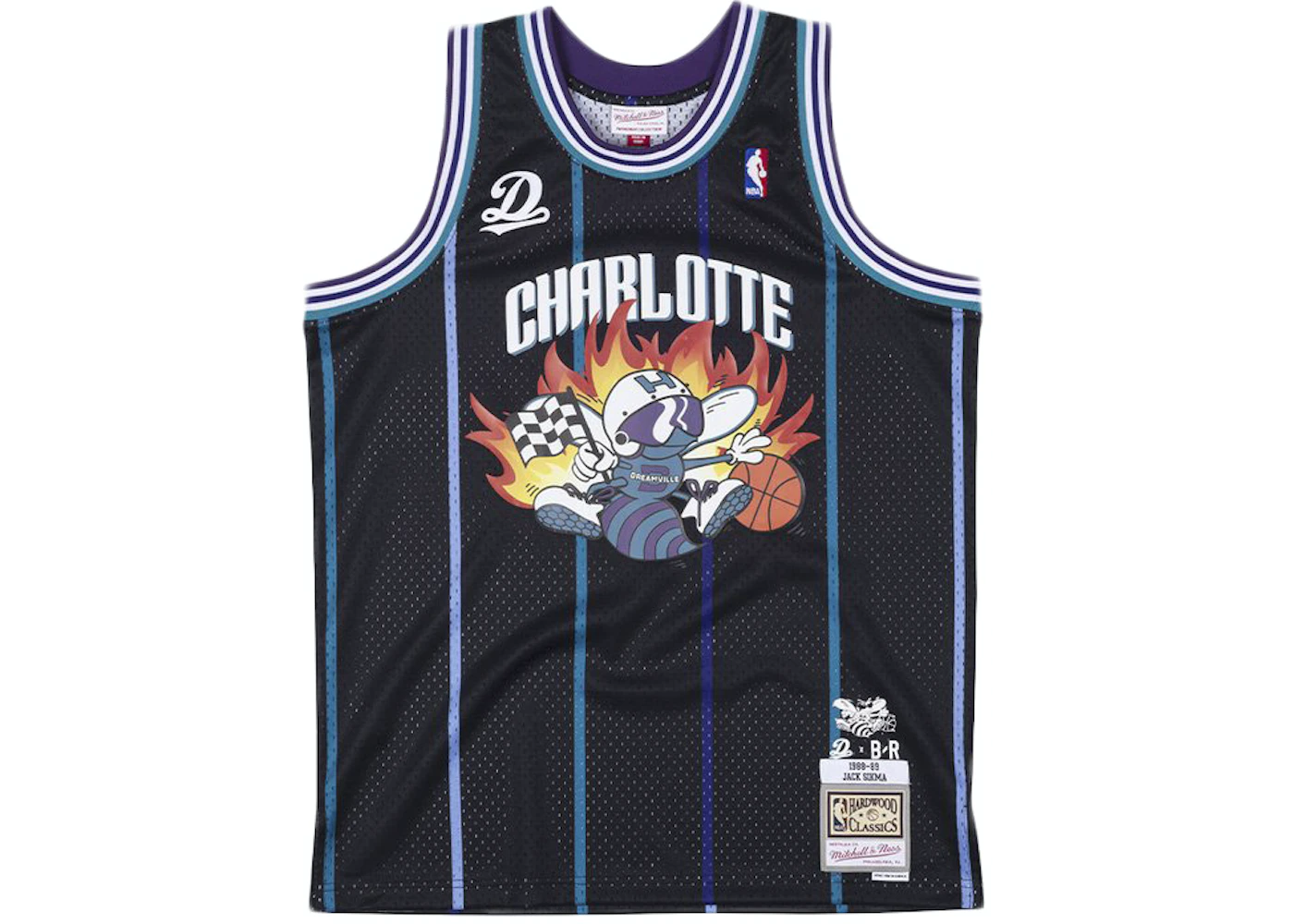 charlotte hornets mitchell and ness shirt