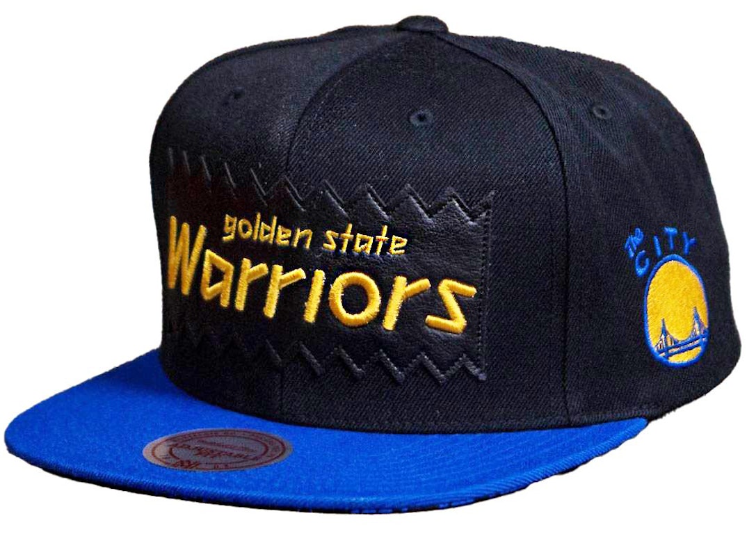 Pre-owned Mitchell & Ness Golden State Warriors Sta3 Wool Snapback Cap Black