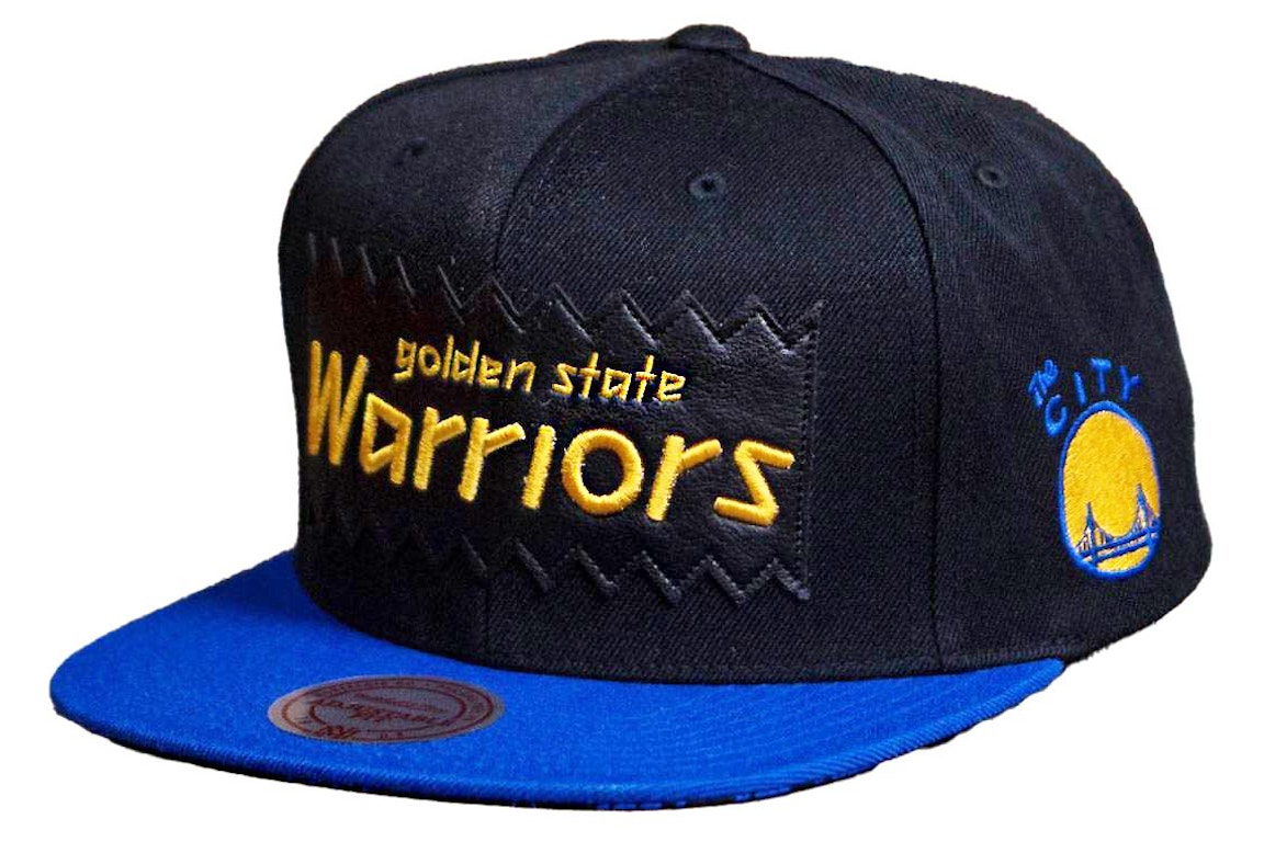 Pre-owned Mitchell & Ness Golden State Warriors Sta3 Wool Snapback Cap Black