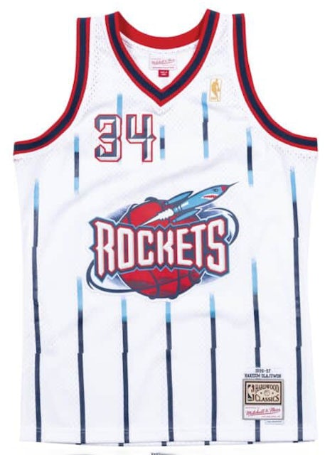 Houston Rockets NBA Hakeem Olajuwon Mitchell & Ness Throwback Jersey