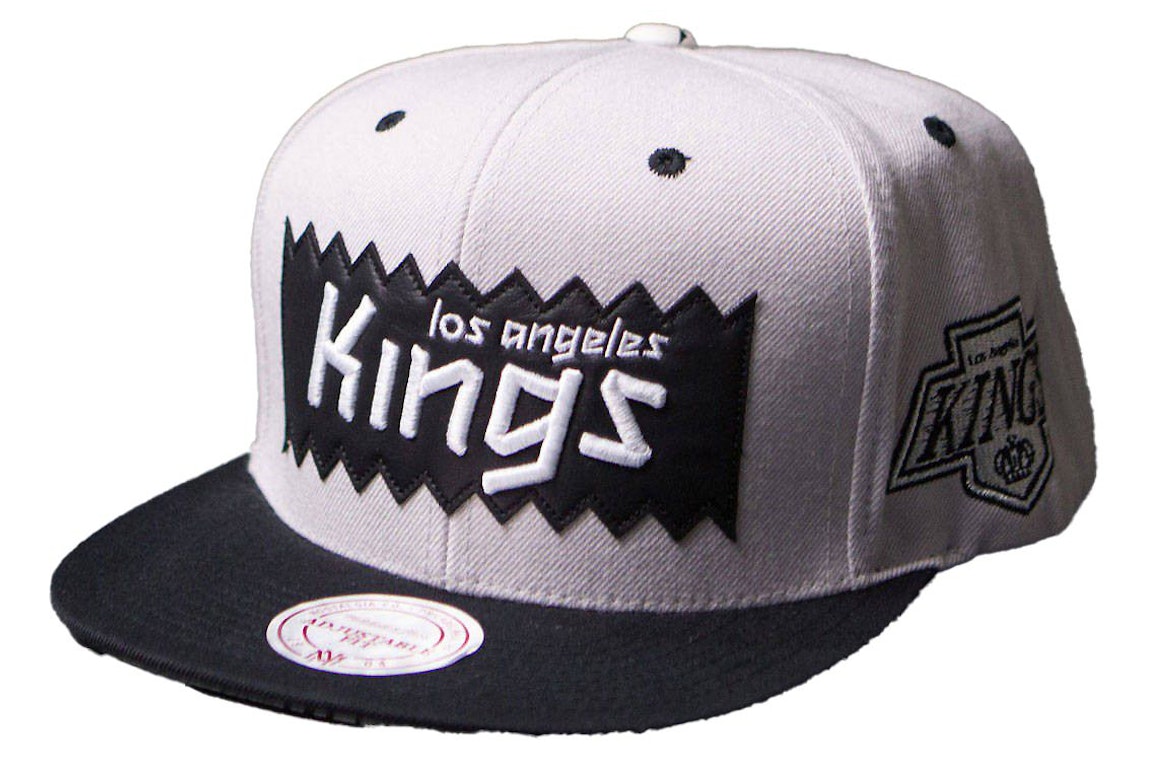 Pre-owned Mitchell & Ness Los Angeles Kings Sta3 Wool Snapback Cap Silver/black