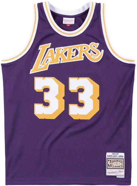 Mitchell & Ness Los Angeles Lakers Away 1983-84 Kareem Abdul-Jabbar Swingman Jersey Purple