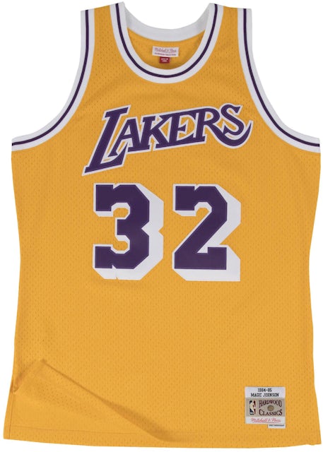 Los Angeles Lakers Kareem Abdul-Jabbar Road Swingman Jersey By Mitchell &  Ness - Light Gold - Mens