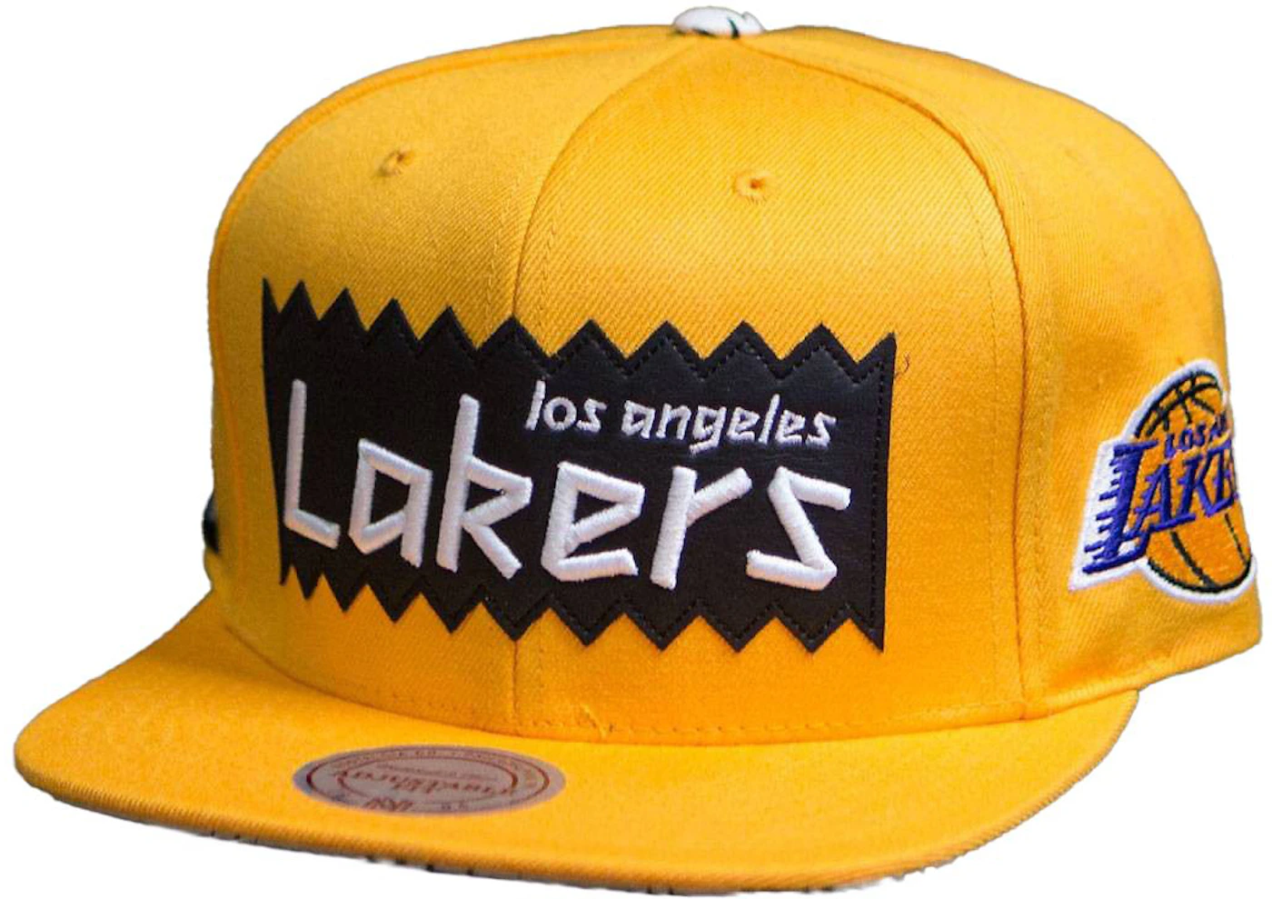 Mitchell & Ness Los Angeles Lakers White Gold Pop Snapback Hat