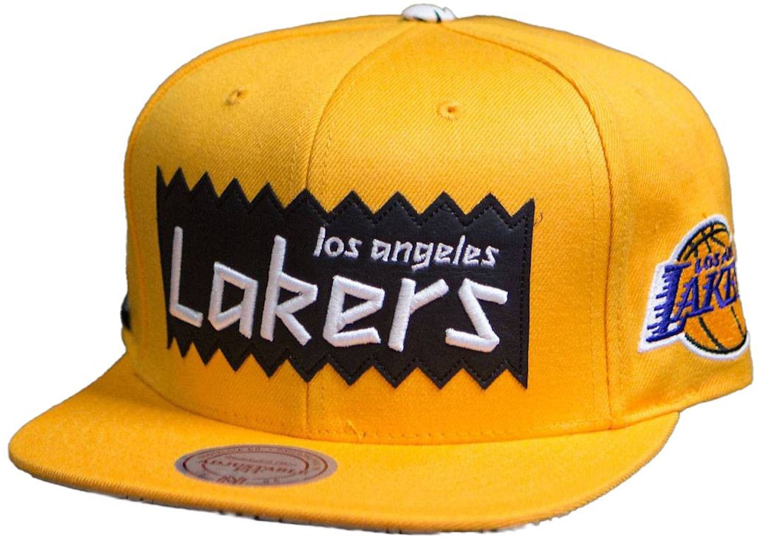 Pre-owned Mitchell & Ness Los Angeles Lakers Sta3 Wool Snapback Cap Gold