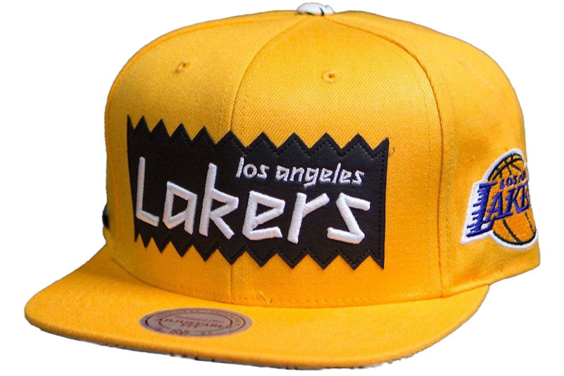 Pre-owned Mitchell & Ness Los Angeles Lakers Sta3 Wool Snapback Cap Gold