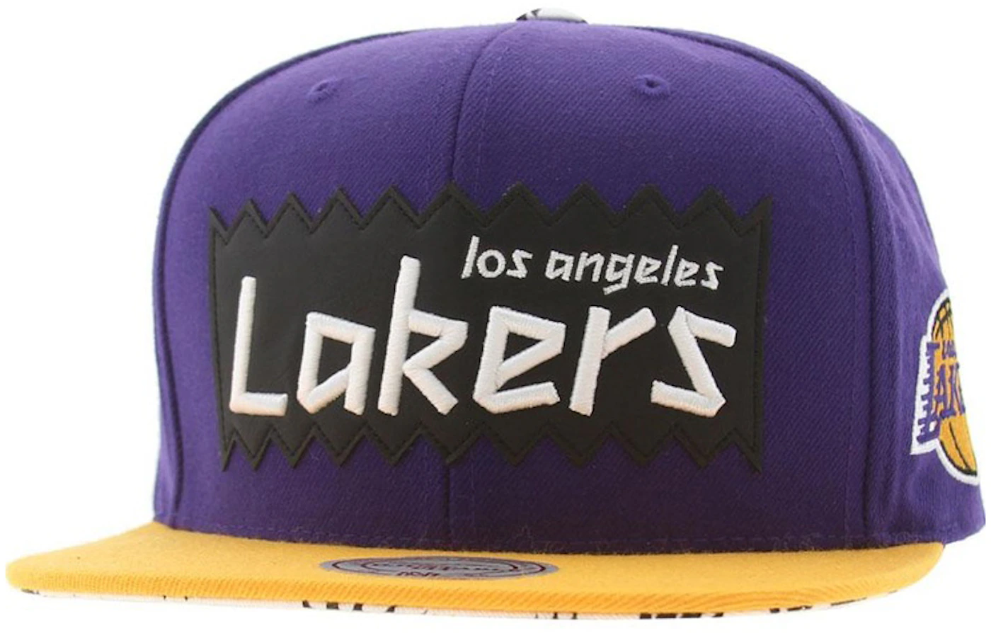 Los Angeles Lakers Logo Mitchell & Ness Purple Strapback Hat