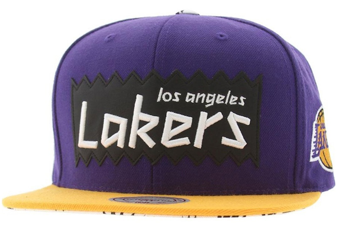 Pre-owned Mitchell & Ness Los Angeles Lakers Sta3 Wool Snapback Cap Purple/gold