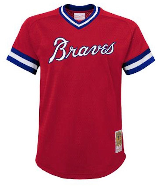 Mitchell & Ness MLB Kids Atlanta Braves Dale Murphy 1980 Authentic Mesh BP Jersey Scarlet Red