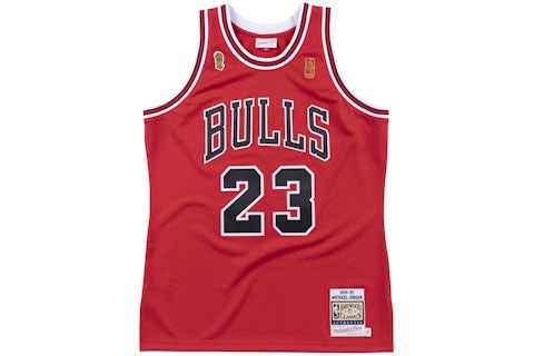 Mitchell Ness Michael Jordan Chicago Bulls 1996 97 Road Authentic NBA Jersey Red Black White Men s SS23 US
