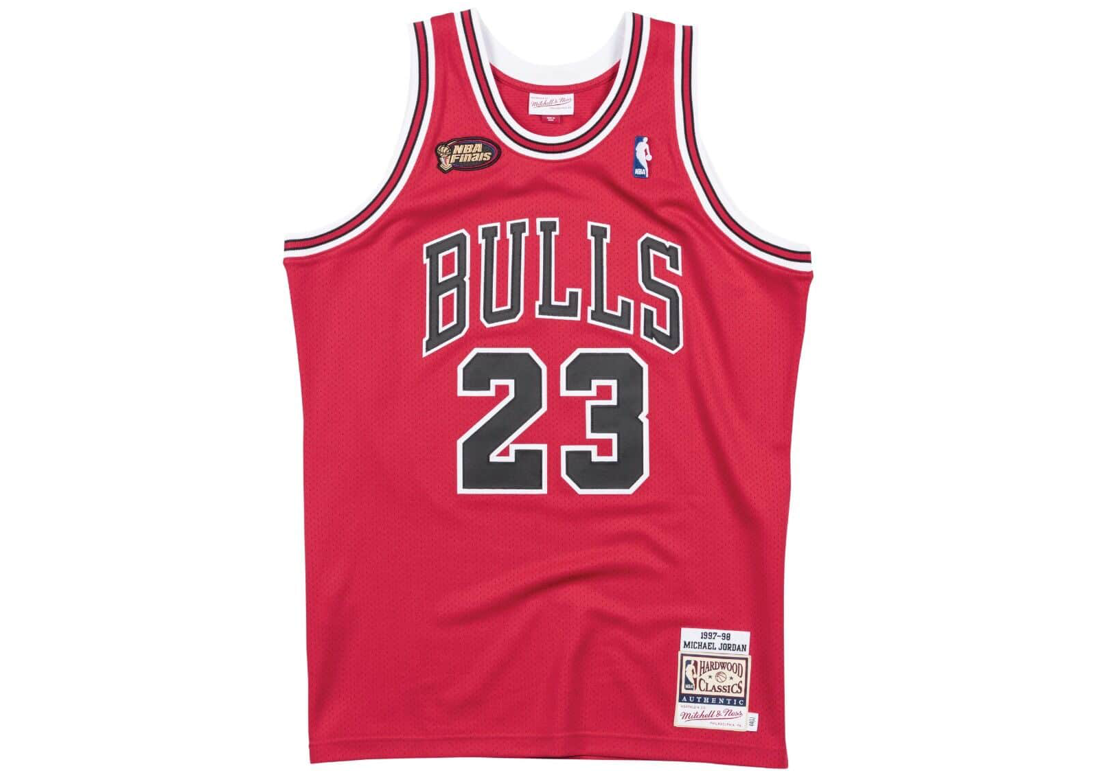 Mitchell u0026 Ness Michael Jordan Chicago Bulls Finals 1997-98 Road Authentic  NBA Jersey Red/Black/White