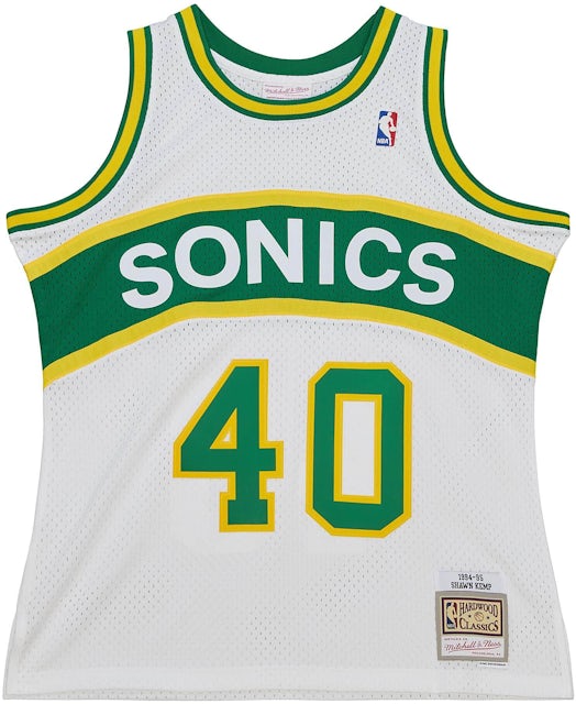 Mitchell & Ness Shawn Kemp Seattle Supersonics Home 1994-95 NBA Jersey  White/Green/Yellow Men's - SS23 - US