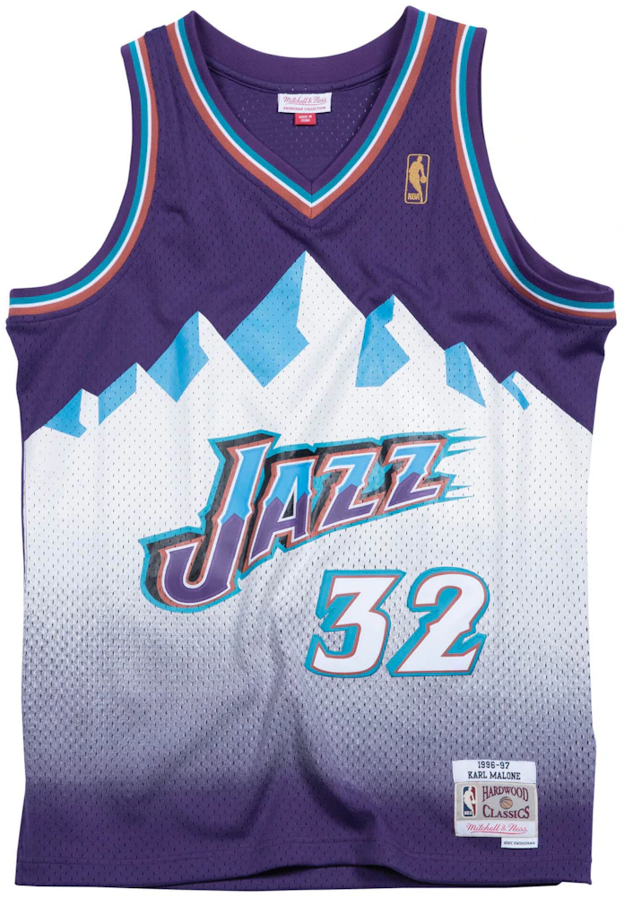 Men's Mitchell & Ness Karl Malone Utah Jazz 1991-92 Road Purple Swingman Jersey