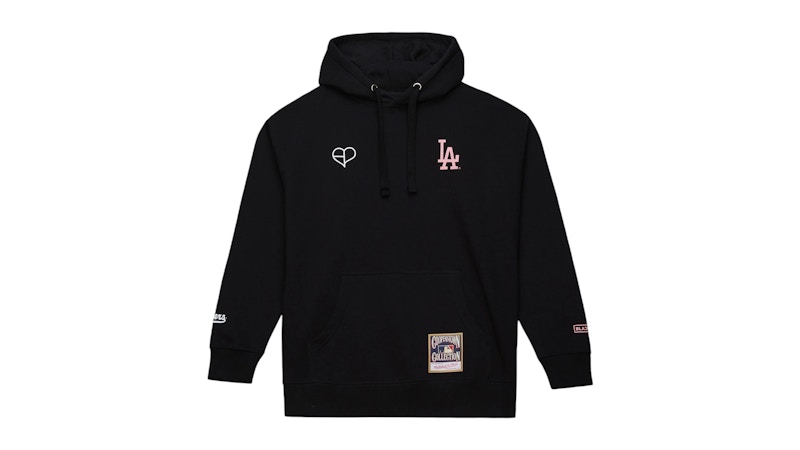 Pre-owned Mitchell & Ness X Pink Los Angeles Dodgers Hoodie In Black