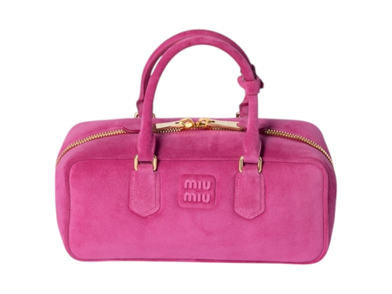 Pre-owned Miu Miu Women's  Arcadie Suede Bag In Fuschia In Pink