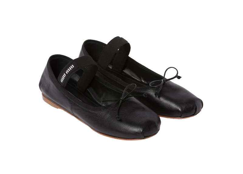 Miu Miu Ballerinas Black Leather