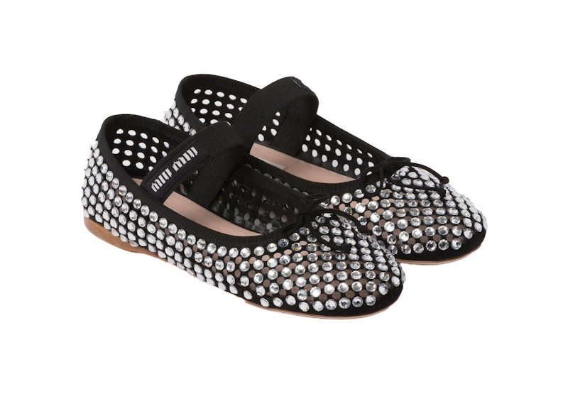 miu miu leather ballerinas with belts