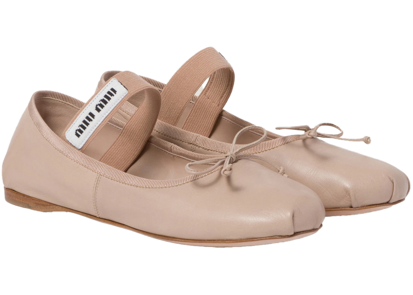 Miu Miu Ballerinas Water Lily Leather - 5F794D_XUU_F0NZ2_F_A005 - US