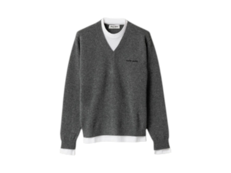 Pre-owned Miu Miu Women's  Cashmere Vneck Sweater In Slate Grey In Gray
