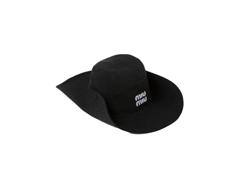 Miu Miu Denim Hat Black/White in Cotton - CN