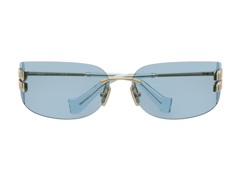 MIU MIU 水筒　sky bule Miu Miu racing silver and blue sunglasses 0MU A50S 1BC10K