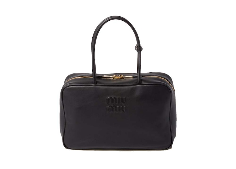 Pre-owned Miu Miu Women's Leather Beau Bag In Black