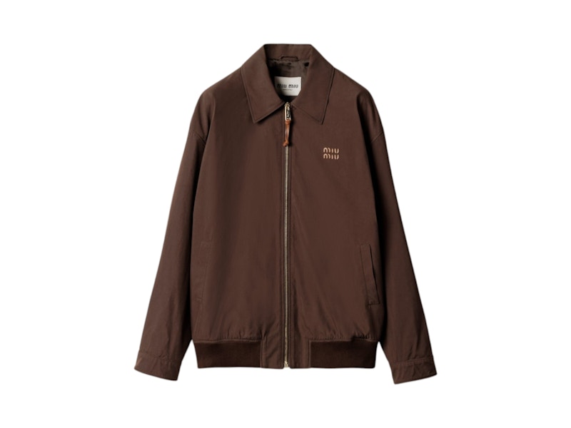 パコラバンヌ ブラウンジャケット Miu Miu Panama Blouson Jacket Cacoa Brown - FW25 - US