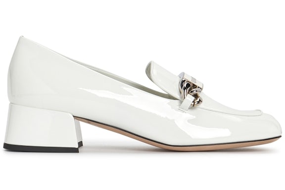 Miu Miu Patent Leather Pump Loafers White (Women's)