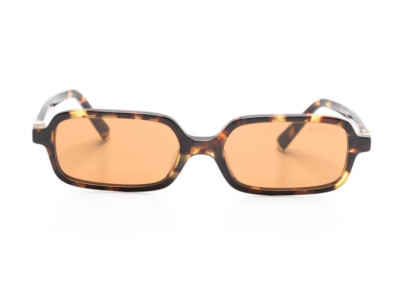 Miu Miu Rectangle Sunglasses Havana/Brown (0mu 11zsf Vau2z1)