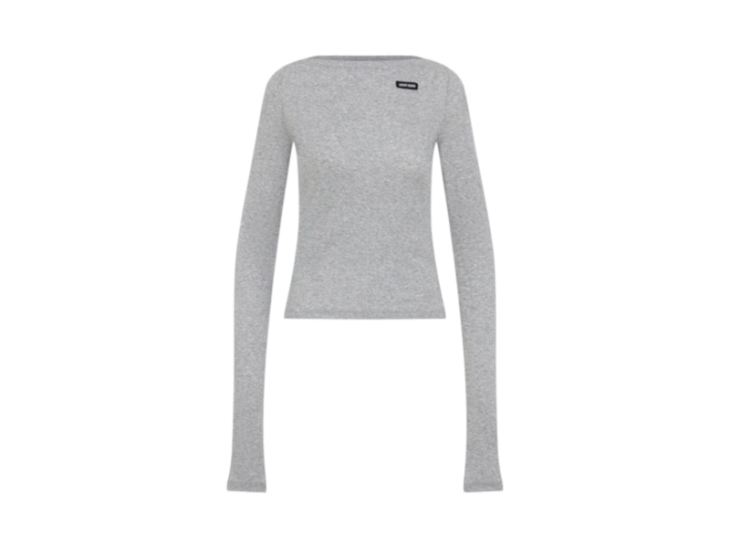 Miu Miu Top aus geripptem Jersey Grau