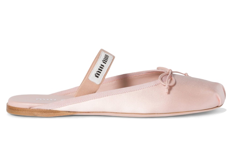 Pre-owned Miu Miu Satin Ballerina Mules (women's) Sneakers In Orchid Pink