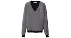 Miu Miu Silk Cashmere V-Neck Sweater Grigio Blu