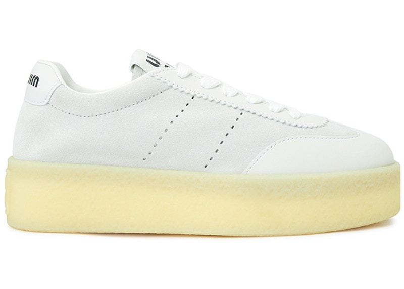 Pre-owned Miu Miu Suede Platform Sneakers (women's) In White