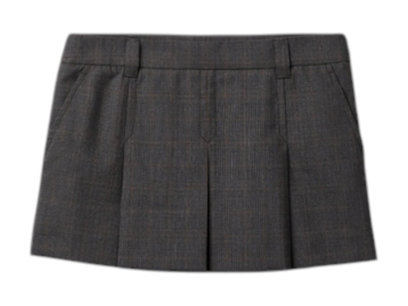Pre-owned Miu Miu Women's Tartan Print Mini Skirt In Ardesia